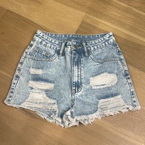 Distressed Light Blue Denim Shorts kids size 12 SHEIN brand NEW!